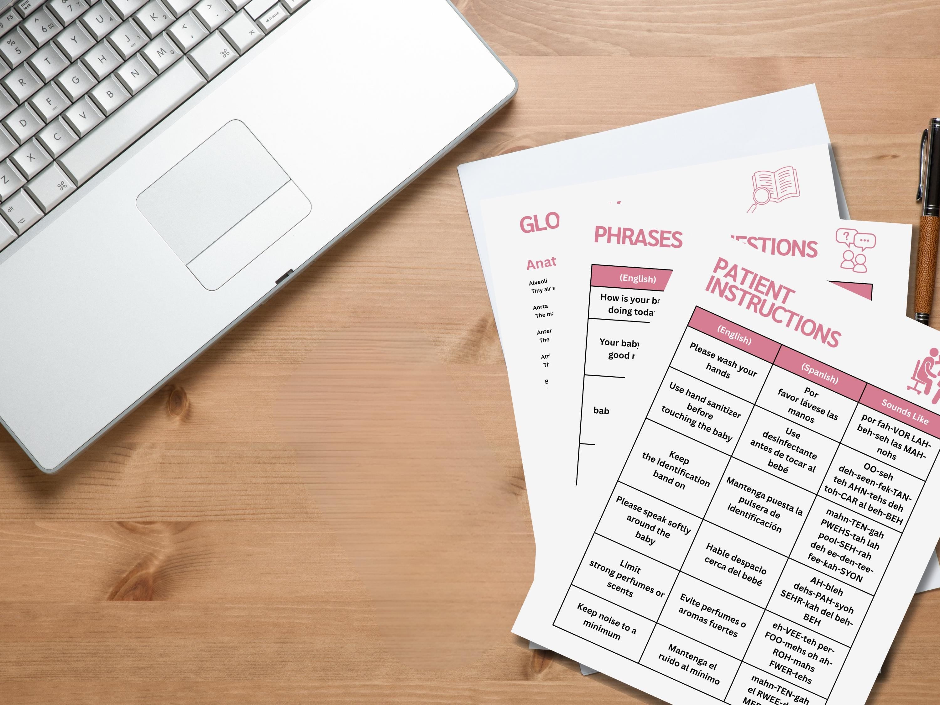 Neonatology Medical Terminology Guide – NICU Vocabulary PDF – Newborn Care Phrases for Nurses, Doctors, Interpreters